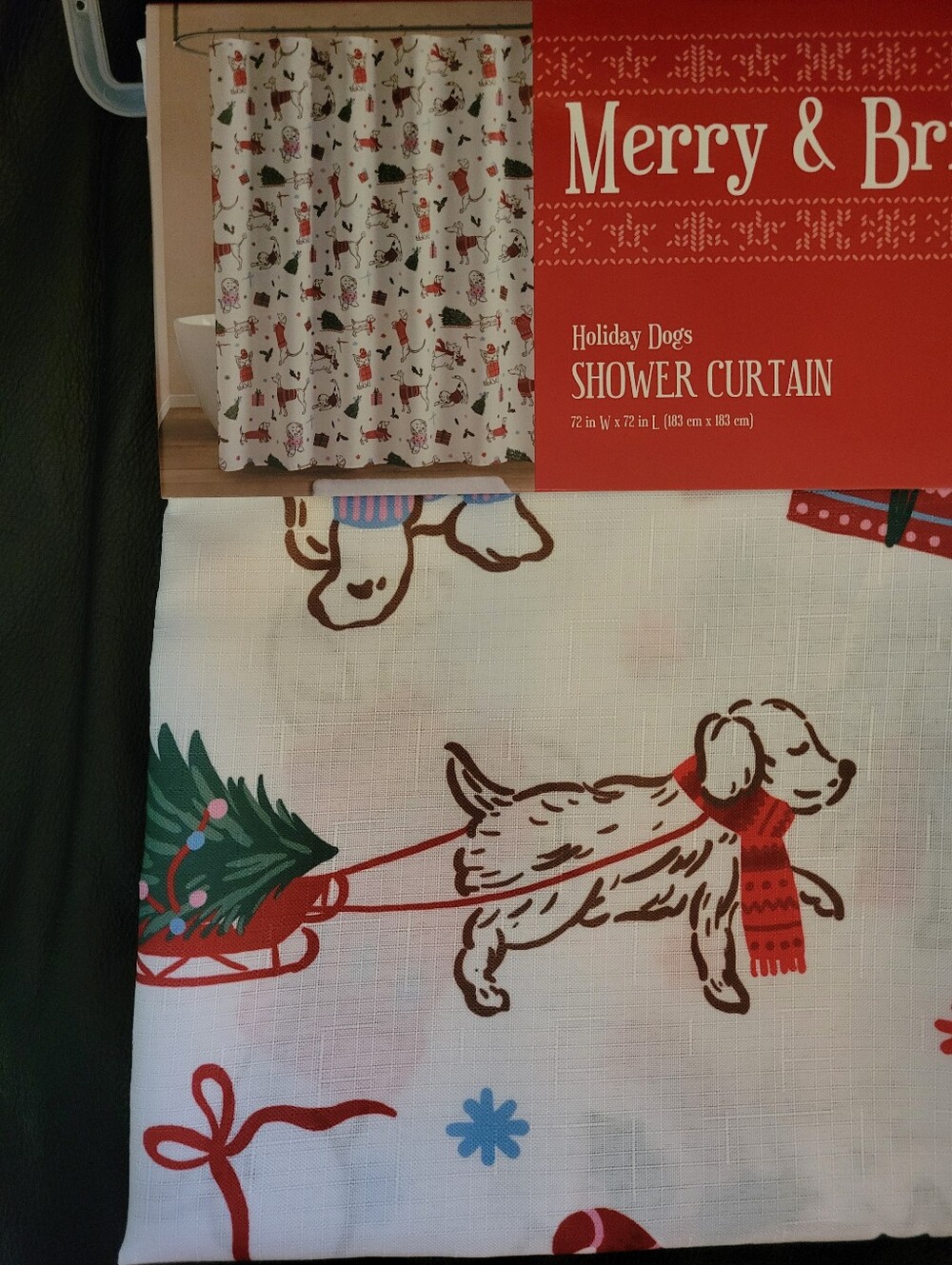 Christmas Dog Shower Curtain
